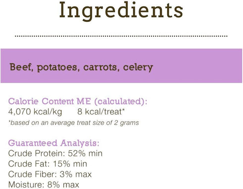 Herbsmith Smiling Dog Treats – Freeze Dried Raw Beef, Potatoes, Carrots & Celery – That’s 100% it – 2.5 Ounce...