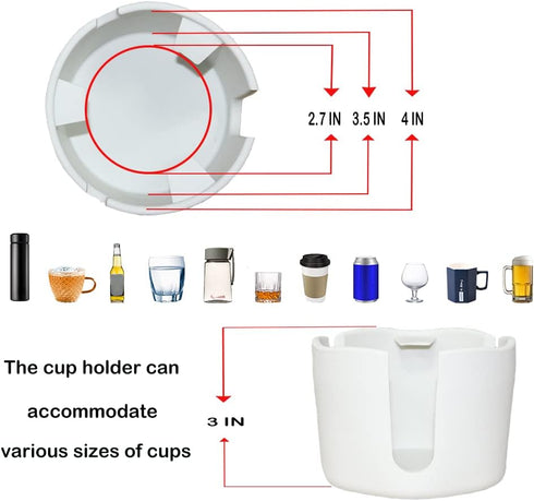 Desk Cup Holder,FINTHECH Suction Cup Holder with Strong Suction Cups, can be Used on Smooth Flat Surfaces, nightstands, Bathroom Cup Holders, Dres...