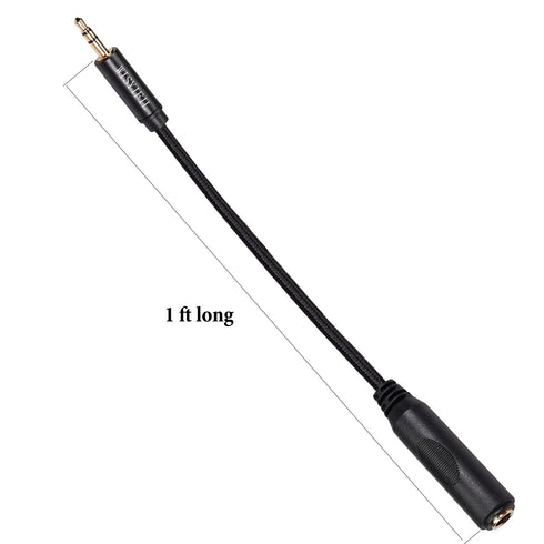 1/4 to 3.5mm Cable 1ft Long, Quarter inch (6.35mm) Female to 3.5mm Male Adapter, 1/8 to 1/4 Stereo Audio Cable,for Headphone, Amplifiers, Guitar, ...