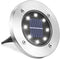 LYHOPE Solar Ground Lights Outdoor, 1 Pack 8 LED Solar Disk Lights Waterproof Garden In-ground Pathway Lights Landscape Lighting for Lawn,Yard,Dec...