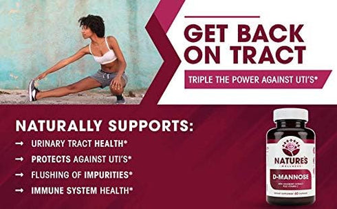 D MANNOSE with Cranberry Extract & Vitamin C - Urinary Tract UT Cleanse & Bladder Health - Protects Against Urinary Tract Infections UTI - Natural...