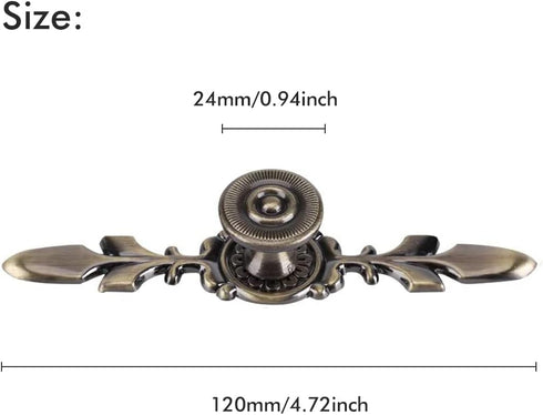 Pull Handle, Vintage Style Zinc Alloy Door Knob with Screw, Fit for Drawer Cabinet, 4-pack (Bronze)...