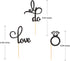 48 Pcs Black Glitter Diamond Ring Cupcake Toppers Love I Do Cake Picks for Wedding Engagement Party Decorations...
