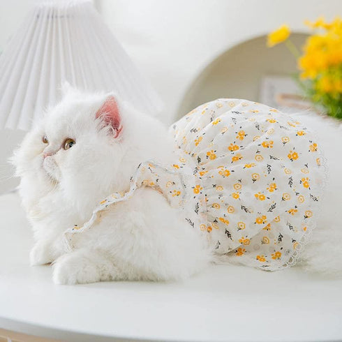 Pet Floral Dress Dog Summer Dress for Small Dog Cats Puppy Princess Dress for Party Holiday Birthday Costume Pet Clothing Outfits for Small Medium...