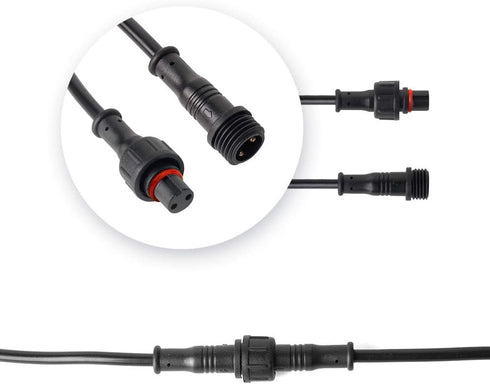 BTF-LIGHTING 2 Pin Electrical Connector 22AWG IP65 Male Female Connector 7.87in/20cm Extension Cable for Car,Truck,Boat,Indoor/Outdoor LED Strip L...