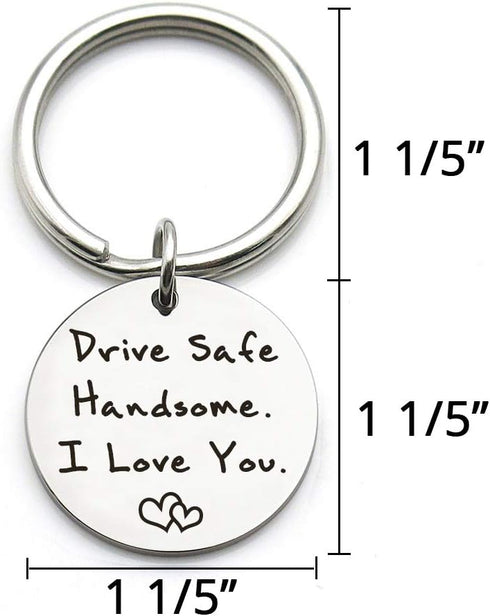 XGAKWD Drive Safe Keychain Handsome I Love You Gift for Husband Boyfriend Him, Car Driver Trucker Keychain Gifts...