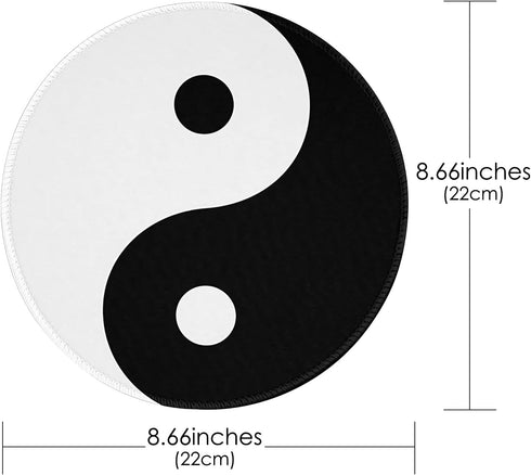 JANKOW Circular Tai Chi Mouse Pad - Yin Yang Design, Ideal for Students, Company Employees, and Esports Players (Tai Chi Pattern)...