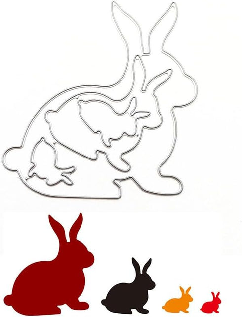 Rabbit Cutting Dies Easter Bunny Metal Craft Dies Embossing Stencil Template for DIY Scrapbooking Card Making Paper Card Album Decoration...