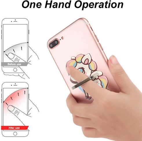 4Pcs Phone Ring Holder Stand, Cute Dogs Cats Butterfly Animal 360 Rotation Finger Ring Grip Kickstand Mount for Cellphones and Tablets (Cats Ring)...