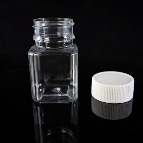 5 Pcs 80ml Empty Plastic Pill Bottles Clear Pill Dispenser Containers Solid Powder Storage Vials Square Liquid Sample Bottle for Crafts...