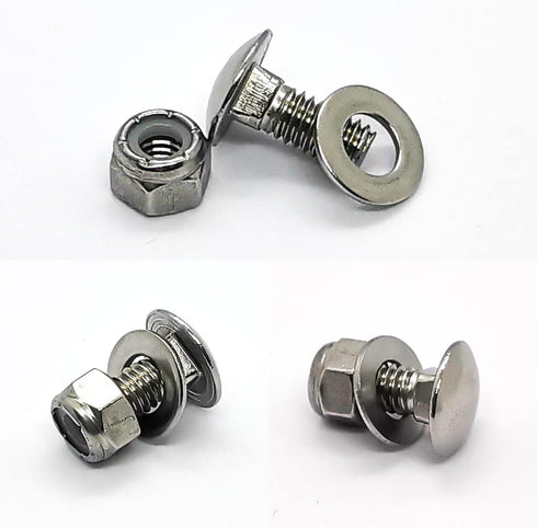 4pk 784-5581A Stainless Steel Mounting Carriage Bolt Nuts kit fits Cub Cadet MTD 784-5580 710-0451 712-04063 784-5581A Snowblower Skid Shoe (5/16-...