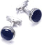 Simple Blue Epoxy cufflinks Round Blue cuff links for men YW28S...