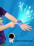 Portable Children's watch fan with Star Projection Watch Fan Handheld Wristband Leafless Fan - Blue...