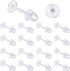 SUNNYCLUE 1 Box 200Pcs Clear Earring Posts Resin Stud Earring Findings Flat Resin Safety Tiny Round Head Transparent Stud Earring Pins Blank Earri...