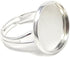 Honbay 20PCS 16mm Adjustable Finger Ring Blank Bases Round Finger Ring Trays (Silver)...