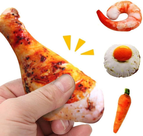 Yellow Food Shape Squeaky Toys, Cute Plush Toys Chew Toys for Small Medium Large Dogs Food Shaped Toy...