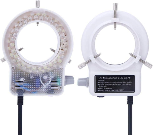 60LED Adjustable Brightness Microscope Ring Light Lamp Illuminator for Stereo Scope Microscope Supplier with Dimmer US Plug 110~240V...