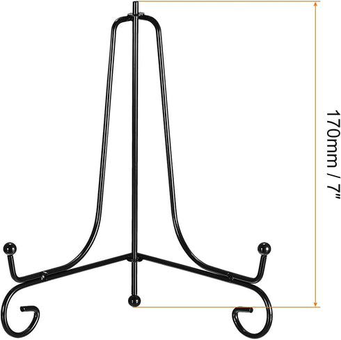 uxcell Plate Stand for Display, 7 Inch 2Pcs Iron Decorative Plate Holder Metal Easel Folding Display Stand for Photo Picture Frame, Black...