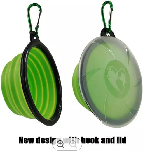 2-Pack Collapsible Dog Bowls - Portable Pet Feeding Bowl - Portable Travel Feeding Bowl for Cats Dogs - Foldable Space Saving Feeding Food Bowls f...
