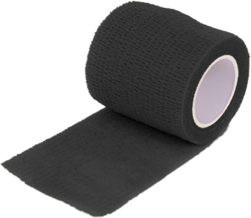 Ever Ready First Aid Self Adherent Cohesive Wrap Bandages, 2” x 5 Yards for First Aid, Sprains, Swelling, Sports, Pets, Black Color – 12 Count...