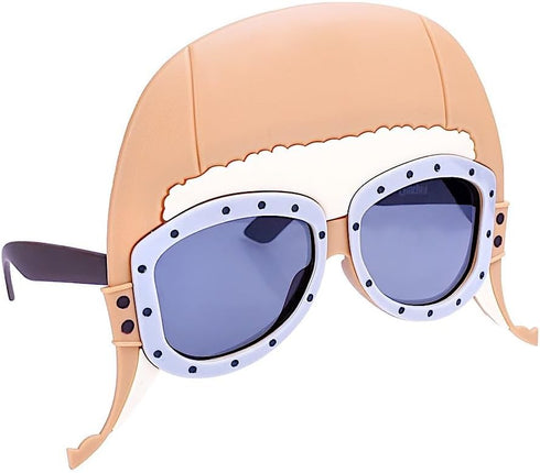 Sun-Staches Amelia Earhart Costume Eyewear | Aviator Goggles Style | UV 400 Sunglasses | One Size Fits Most...