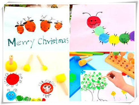 Art & Craft Painting Drawing Tools Mini Flower Sponge Brush Set Fun Kits Early DIY Learning...
