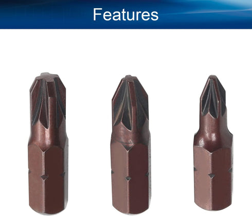 Auniwaig 3pcs 1/4 Inch Shank 0.98" Length PZ1/PZ2/PZ3 Magnetic Hex Screwdriver Bits S2 High Alloy Steel Power Tool Screwdriver Bits...