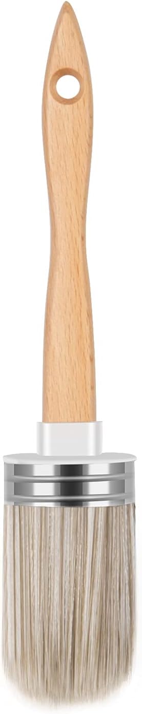 Professional Chalk and Milk Painting & Wax Brush for Furniture, DIY Painting Soft Round Brush, Stencils Brush, Large Oval Brush, Easy Cleaning1...