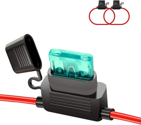 ATC/ATO 30A in-Line Fuse Holder 16 Gauge Wiring Harness 12V Standard Plug Socket Pack of 2...