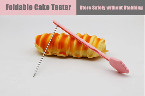 Foldable Cake Tester for Baking Doneness Stainless Steel Needle Stick, Safe to Use, Folding Pasta Muffin Bread Tester, Baking Accessory...