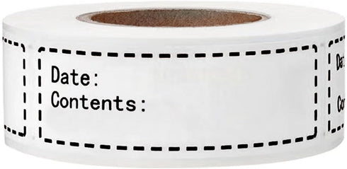 600pcs Removable Freezer Labels,1x3 Inch Food Storage Stickers Containers Date Stickers,Easy Clean and Write On Refrigerator Freezer Paper Label,N...