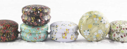 Candy Tins Jars Colorful Flower Metal Tin with Lid Empty Round Metal Storage Tin Cans Jars Containers Travel Storage Tins,for Making Candles Candy...