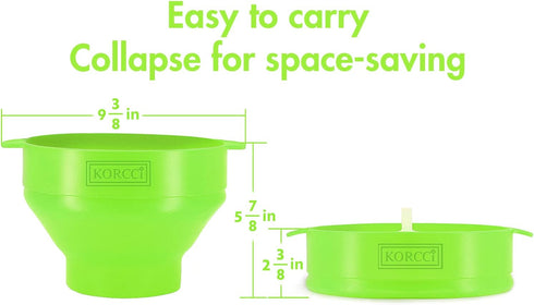 The Original Korcci Microwaveable Silicone Popcorn Popper, BPA Free Microwave Popcorn Popper, Collapsible Microwave Popcorn Maker Bowl, Dishwasher...