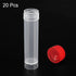 PATIKIL 30mL Plastic Test Tubes, 20 Pack Frozen Test Tube Vial Container Storage Screw Cap for Lab Laboratory Science, Red Clear...