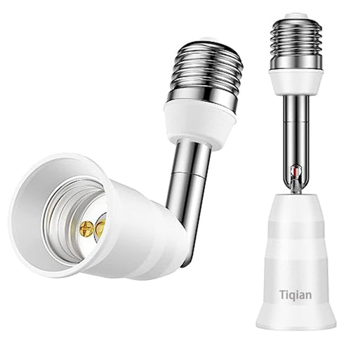 E26/E27 Light Socket Extender, 4.5 Inch Extension,Adjustable Vertical 90°Horizontal 360°, 100V - 250V, Max 150W, Medium Screw Base Light Converter...