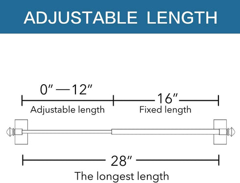 H.VERSAILTEX 4 PACK Magnetic Curtain Rods for Metal Doors Multi-Use Rods for Small Windows Cafe Sidelight and Iron Steel Places, Tool Free with Sq...