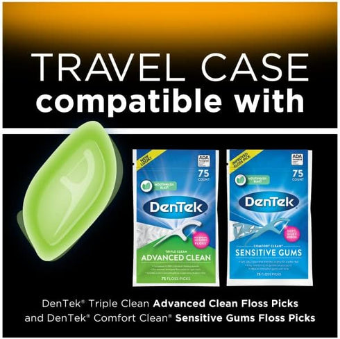 DenTek Floss Picks & Travel Case for On-The-Go, 4 Travel Cases with 6 Floss Picks Each, (Pack of 1)...
