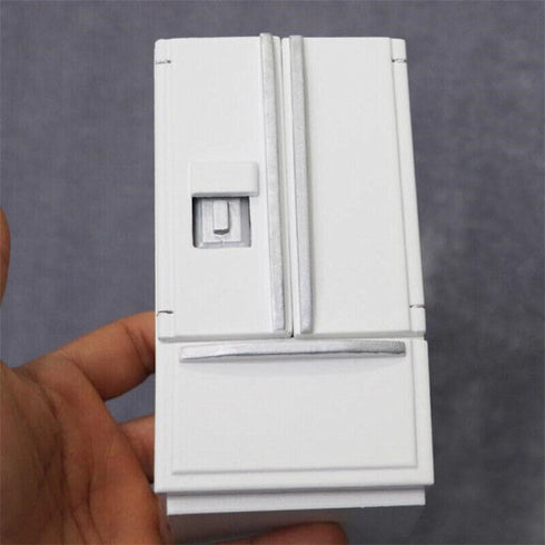 1:12 Scale 1/12 Mini Furniture minihouse Kitchen White Refrigerator Fridge with 2 Doors Furniture Accessories Wooden Refrigerator Fridge Freezer.....