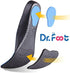 Dr. Foot Full Orthotics Shoe Insoles - Arch Support Inserts Correct Flat Feet, Over-Pronation, Fallen Arch (L - W10.5-12 | M9.5-11) Blue&Black...