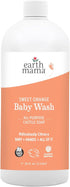 Earth Mama Sweet Orange Baby Wash Liquid Hand Soap Refill, Organic Body Wash for Sensitive Skin, All Purpose Castile Soap Liquid with Coconut Oil,...