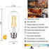 Dimmable E26 LED Light Bulb 6W,Equivalent 60W,E26 Tubular Light Bulb,Antique Clear Edison Filament Bulb 600 Lumens 2700K Warm White,Pack of 6...