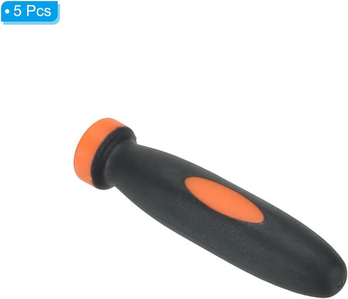 PATIKIL 2 Inch Rubber File Handle, 5 Pack File Cutting Tool File Round Handle Replacement Accessories for 0.12" Diameter Round Handle File, Orange...