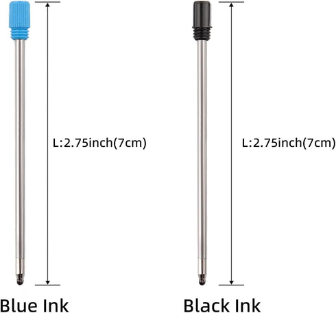 YOUMI 2.75 inch Ballpoint Pens Refills, 1mm Medium Point Metal Pen Refill (20 Black)...