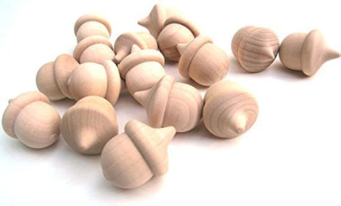 Nakpunar 25 pcs Wood Acorns - Unfinished Wood for Painting, Waldorf Doll Making...