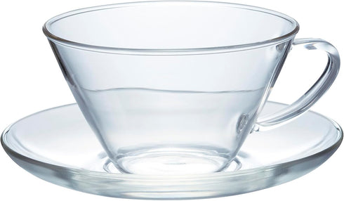 Hario Wide Tea Cup and Saucer Set, 230ml...