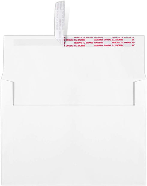 LUXPaper A7 1/2 Invitation Envelopes | Peel & Press | 5 1/2" x 7 1/2" | White | 60lb. Text | 50 Qty...