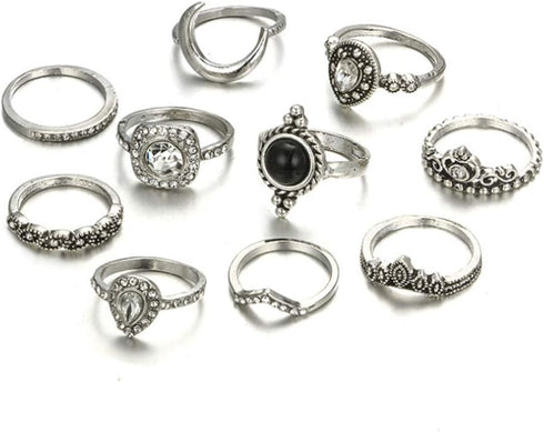 Rings Black Rings Goth Rings for Women Rings for Teen Girls Womens Rings Cute Rings Stackable Rings Set?12Pcs(Rings Size 3.5,4,5,5.5,6,6.5)...