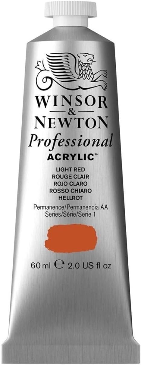 Winsor & Newton Professional Acrylic Paint, 60ml (2-oz) Tube, Light Red...