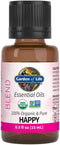 Garden of Life Essential Oils, 100% Organic & Pure Geranium Essential Oil Plus Sweet Orange & Palmarosa - Happy Blend for Diffusers, Home, Skin & ...