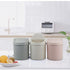 2 Liter Mini Desktop Trash Can with Swing Lid Tiny Garbage Can Trash Bin (Grey)...